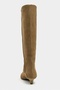 Ravena Rome Beige Suede Leather Pointed Toe Short Heeled Women's Boots - 9