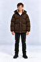 Boy's Hooded Plush Lined Quilted Winter Coat Ak 4302