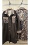 Italian Felt Coat with Leopard Gilding Print Detail