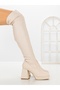 Ankle Boots - Beige - Block - 3
