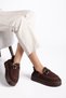 Women's Casual Ug with Fur Inside, Buckle, Suede Look, Thick Platform Sole - 4