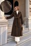Fox Coat with Zipper Detail on the Collar Tsd260346 Bitter Brown - 2