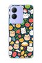 Vivo Y17S Compatible Cat Fruit Navy Blue Printed Transparent Phone Case