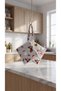Duck Fabric Double Kitchen Glove 21X21 cm – New Year's Christmas Patterned, Heat Resistant Oven Glove, Water Repellent Stain Resistant, 50 cm Connected - 2