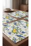 4-Piece Duck Fabric Placemat Set 33X44 cm – Blue Bird, Lemon and Grape Patterned, Stain-Resistant, Water-Resistant Decorative Placemat - 2