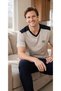 Men's V-Neck Short Sleeve Pajama Set – Stylish Design Comfortable Loungewear Set 18-88 - 2