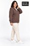 Women's Large Size Zippered Hooded Pocket Sweatshirt Cardigan Comfortable Fit Spr26Bhrk961 - 2