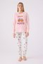 3467-S Cozy Mood Cat Print Banded Pajama Set