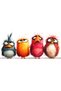 Cute & Funny Birds Adhesive Foil Sticker for Kitchen Countertop and Stove Back (60 X 54 cm) - Model 9 - 4