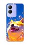 Vivo Y17S Compatible Smiling Dog Bubble Printed Transparent Phone Case