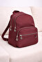 Backpack - Burgundy - Faux leather