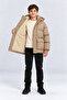 Boy's Hooded Plush Lined Quilted Winter Coat Ak 4302