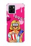 Vivo Y15S Compatible Blonde Woman Popcorn Printed Transparent Phone Case