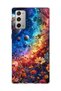 Samsung Galaxy Note 20 Compatible Galaxy and Flowers Printed Transparent Phone Case
