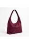 Shoulder Bags - Burgundy - Faux leather