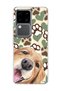 Vivo V30 5g Compatible Yellow Dog Paw Heart Printed Transparent Phone Case