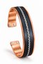 Men's Thick Model Copper Bracelet with Steel Twist Chain and Double Magnet Model Pure Copper Bracelet - 7