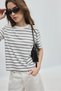 B01 Basic kalın regular fit çizgili t-shirt