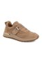 Women's Sneaker L031.27100603 Nut/Beige Genuine Suede Leather Velcro Heel with Metal Ring Accessories