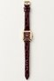 Bellin Women's Wristwatch Burgundy Crocodile Leather Strap Square Screw Gold Case Roman Numeral Luxury Design - 8