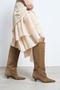 Ravena Rome Beige Suede Leather Pointed Toe Short Heeled Women's Boots - 4