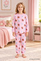 Girl's Gabby Mermaid Patterned 100% Cotton Long Sleeve Pajama Set - 3