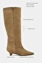 Mirel Rome Beige Suede Leather Pointed Toe Short Heeled Women's Boots - 2
