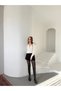 Women's White V-Neck Buttoned Crop Knitwear Cardigan Long Sleeve Thessaloniki Knit Short Cardigan - 3