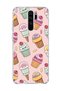 Redmi Note 8 Pro Compatible Ice Cream Cake Pink Printed Transparent Phone Case