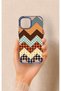 iPhone 15 Compatible Colorful Knitted Pattern Silicone Case