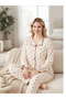 Boyraz Women's Heart Patterned Buttoned Interlock Fabric Long Sleeve Pajama Set - 2
