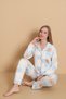 Mirano 9805 Şardonlu Soft Winter Buttoned Checked Women's Pajama Set - 2