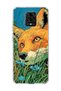 Redmi Note 9 Pro Compatible Fox Green Grass Printed Transparent Phone Case