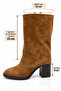 Women's Genuine Leather Zippered Thick Heeled Leather Boots 8112 - 2