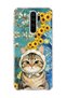 Redmi Note 8 Pro Compatible Starry Night Tabby Cat Printed Transparent Phone Case