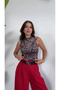 Leopard Print High Neck Sleeveless Blouse - Bold and Modern - Leopard - 2