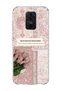 Redmi Note 9 Compatible Pink Tulip Prayer Printed Transparent Phone Case