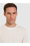Bone Color Regular Fit Crew Neck Sweatshirt 50331600-Vr137 - 2