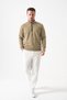 Men's Olive Stand Collar Half Zipper Abbate Model Thessaloniki Sweatshirt - 3