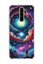 Redmi Note 8 Pro Compatible Galaxy Swirl Astronaut Printed Transparent Phone Case