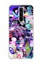 Redmi Note 8 Pro Compatible Neon Purple Collage Printed Transparent Phone Case