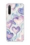 Redmi Note 8 Compatible Lilac Heart Marble Printed Transparent Phone Case