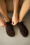 Perrin Genuine Leather Flat Sole Lace-Up Women's Shoes - Brown Suede - 8