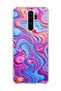 Redmi Note 8 Pro Compatible Pink Blue Fluid Printed Transparent Phone Case