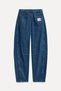 Women's Indigo Mom Fit Patterned Trousers - 6