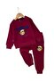 Boy's Winter 3-Yarn Thick Tracksuit Set with Fleece Inside and Teddy Bear Embroidery for Ages 2-3-4-5-6