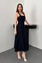 Navy Blue Double Stitched Gabardine Dress - Navy Blue - 2
