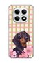 Redmi Note 15 4g Compatible Sausage Dog Pink Plaid Printed Transparent Phone Case