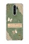 Redmi Note 8 Pro Compatible Green Butterfly Verse Printed Transparent Phone Case