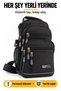4927 Black Unisex Water-Resistant Multi-Compartment Crossbody Shoulder and Chest Bag - 6